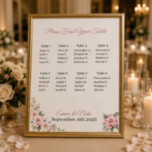 Sinal de Quadro de Assentos de Casamento Personali