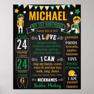 Poster Sinal de quadro de futebol no primeiro aniversário