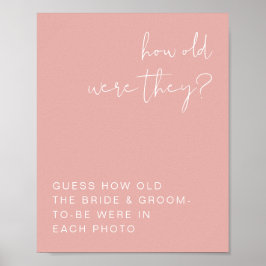 Poster Sinal de Quantos Anos Eles Tinham LEAH Rosa Pastel