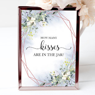 Poster Sinal de Quantos Beijos Aquarela Verde