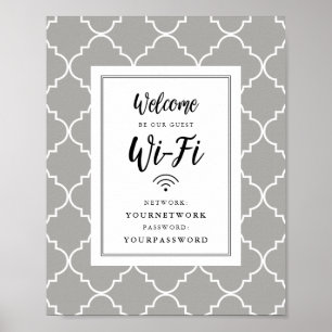 Póster Sinal de Quatrefoil Wifi