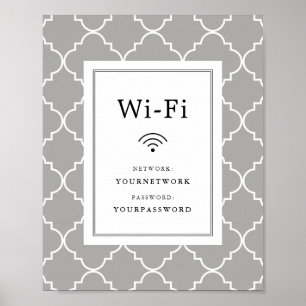 Póster Sinal de Quatrefoil Wifi
