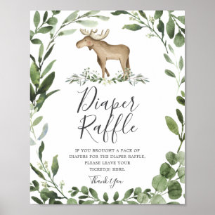 Poster Sinal de Raffle da Fralda da alça do Chá de fral
