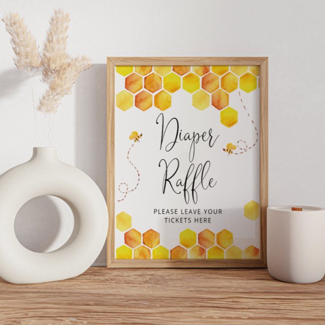 Poster Sinal de Raffle da Fralda de Abelhas (Criador carregado)