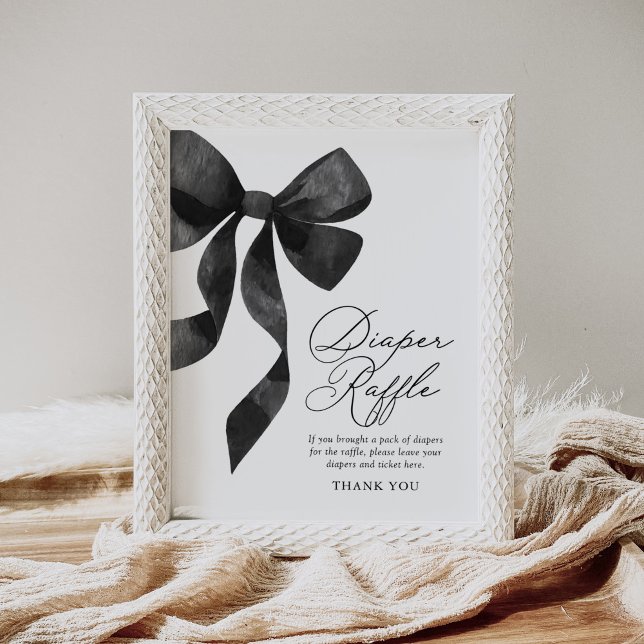 Poster Sinal de Raffle da Fralda do Arco preto (Criador carregado)