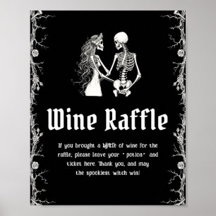 Poster Sinal de Raffle do Chá de panela Gótico do Hallowe