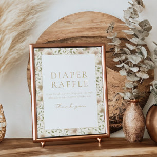 Poster Sinal de Raffle Floral de Páscoa Asbunny