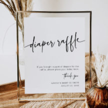 Sinal de Raffle Fralda Moderno Mínimo Simples