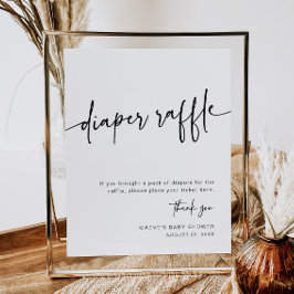 Poster Sinal de Raffle Fralda Moderno Mínimo Simples