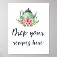 Sinal de Receita do chá de panela Tea Party