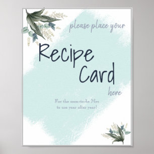 Poster Sinal de Receita Editável para Chá de Noiva do Amo