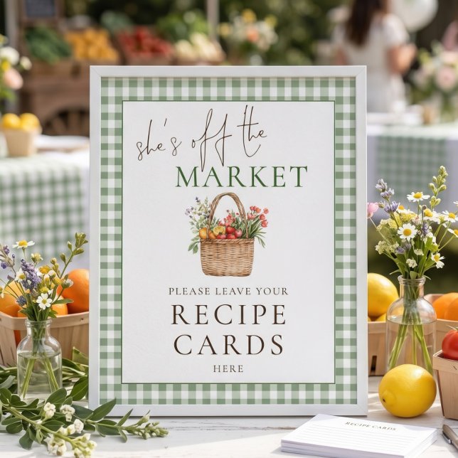 Poster Sinal de Receita Gingham Ela está fora do Mercado  (Criador carregado)