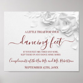 Poster Sinal de Recepção de Casamento Chinelos Pés Dançan
