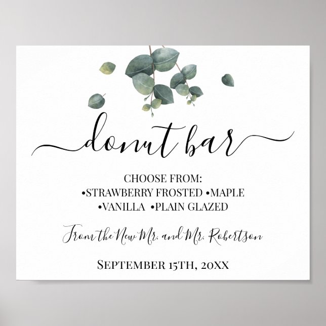 Poster Sinal de Recepção de Casamento com Mesa de Doces e (Frente)