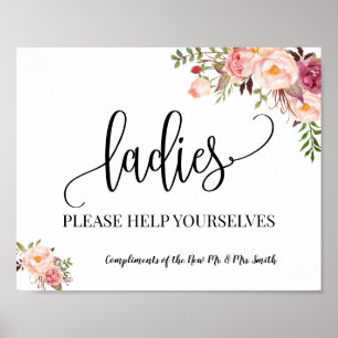 Poster Sinal de recepção de casamento da sala de pó pa