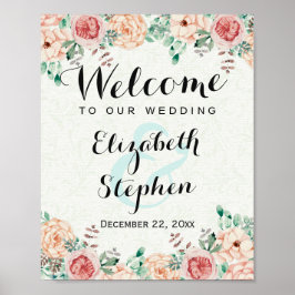 Poster Sinal de Recepção de casamento de Boas-vindas do W