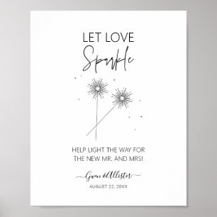Poster Sinal de Recepção de casamento do Love Sparkle Sen