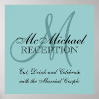 Sinal de Recepção de casamento Personalizado Azul