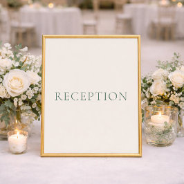Poster Sinal de Recepção de Casamento Verde Sage Minimali