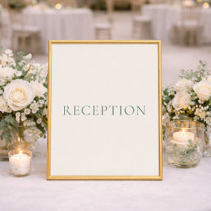 Poster Sinal de Recepção de Casamento Verde Sage Minimali