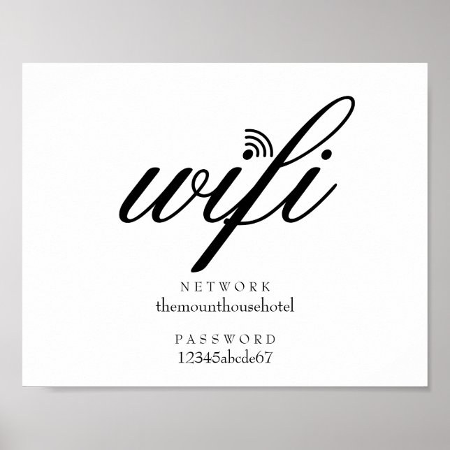 Poster Sinal de Rede Wifi e Senha (Frente)