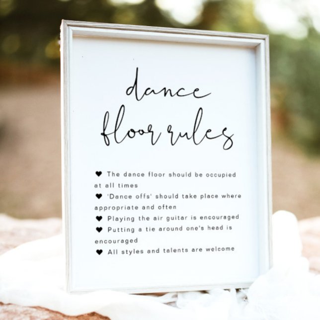 Poster Sinal de Regras de Piso de Dança de Casamento Mini (Criador carregado)