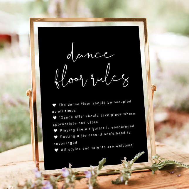 Poster Sinal de Regras de Pista de Dança de Casamento Pre (Criador carregado)