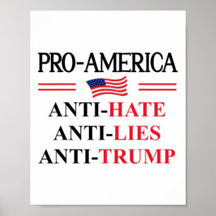 Poster Sinal de Resistência ao Ódio Mentiras Anti Trump P