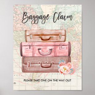Poster Sinal de retirada de bagagem Viagem chuveiro Senho