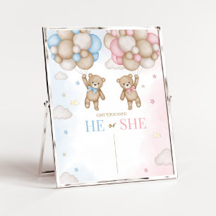 Poster Sinal de Revelação de Gênero do Urso