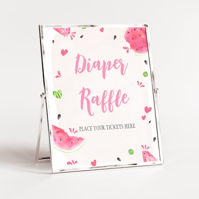 Poster Sinal de Rifas de Fraldas para Chás de Bebê Menina (Sweet Little Baby Shower Diaper Raffle Sign)