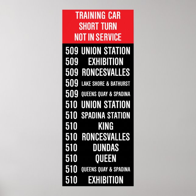 Póster Sinal de Roll TTC de Réplica TTC de 509 HARBOURFRO (Frente)