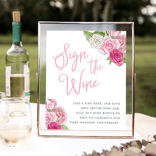 Poster Sinal de Rosé Garden "Sign the Wine"