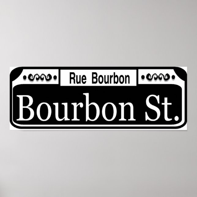 Poster Sinal de Rua Bourbon (Frente)