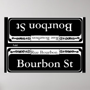 Póster Sinal de Rua Bourbon, Modelo de dobra