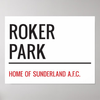 Poster Sinal de rua de estádio do Roker Park