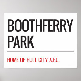 Poster Sinal de Rua de Estádio no Parque Boothferry