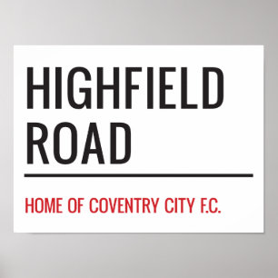 Poster Sinal de rua Highfield Road Stadium