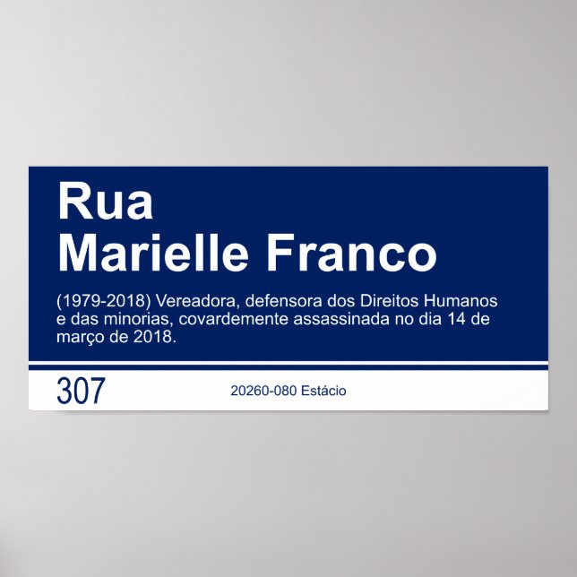 Poster Sinal de rua - Marielle Franco (Frente)