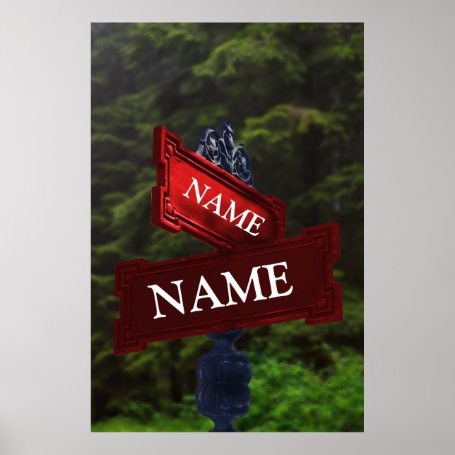 Poster Sinal de rua para nomes personalizados (Frente)