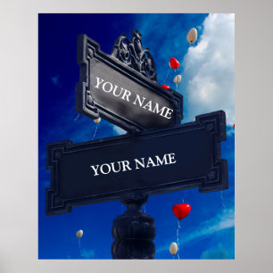 Poster Sinal de rua para nomes personalizados