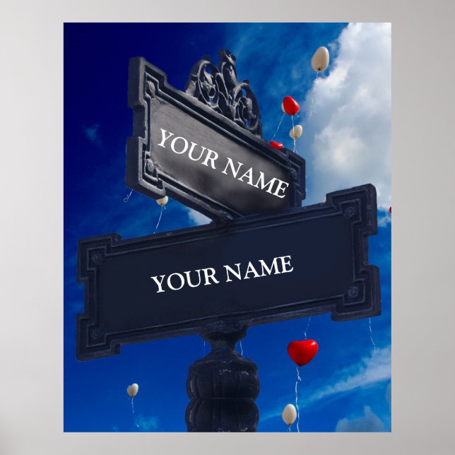 Poster Sinal de rua para nomes personalizados (Frente)