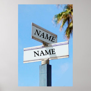Poster Sinal de rua para nomes personalizados