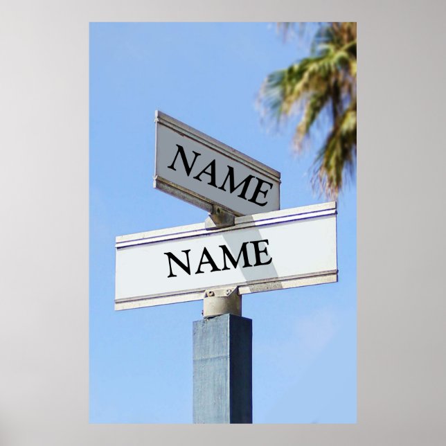 Poster Sinal de rua para nomes personalizados (Frente)
