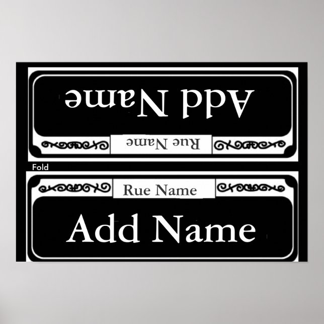 Poster Sinal de Rua vazio, Cortar Modelo (Frente)