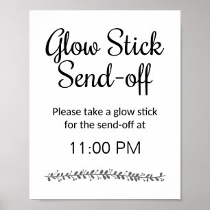 Poster Sinal de Saída com Pulseira Luminosa do Casamento