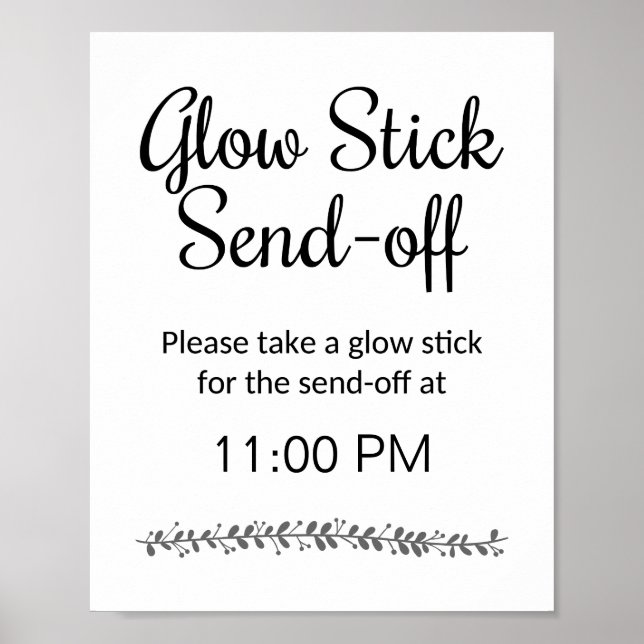 Poster Sinal de Saída com Pulseira Luminosa do Casamento (Frente)