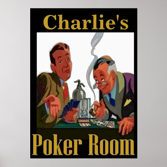 Póster Sinal de Sala de Poker Personalizada (Frente)