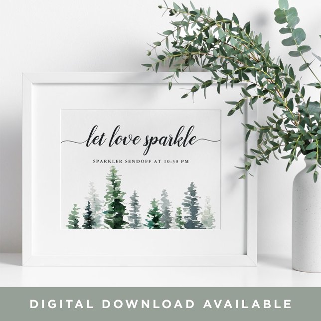 Poster Sinal de Sendoff do Casamento de Madeira em Grove (Criador carregado)