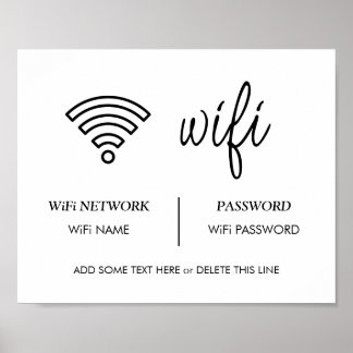 Poster Sinal de Senha Wifi - Airbnb Sinal de Sala de Conv